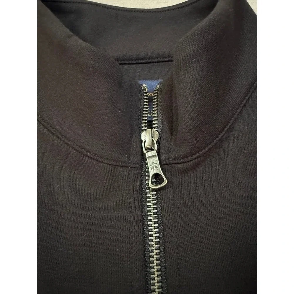 Brooks Brothers Quarter Zip Pullover Sweatshirt Long Sleeve Mens Black S‎ NWOT
